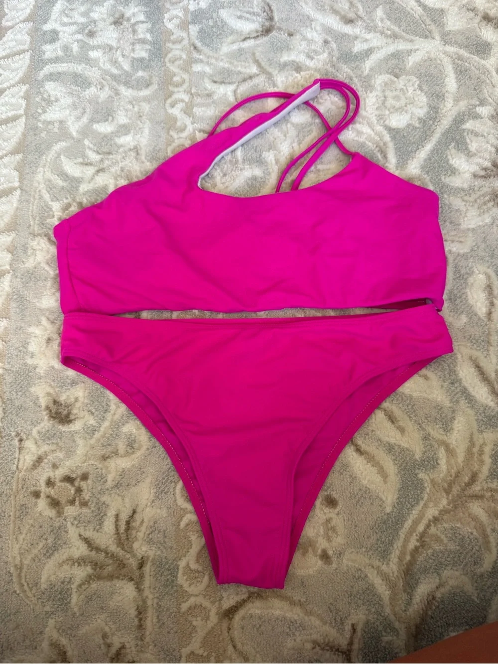 Floral Bikini Sets group sale - White with Pink & Orange Flowers black and blue